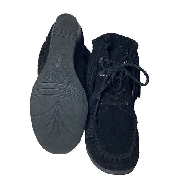 Minnie Tonka Black Suede Leather Lace Up Heels Size 8 Model #84020 Pre-Owned - Picture 12 of 12